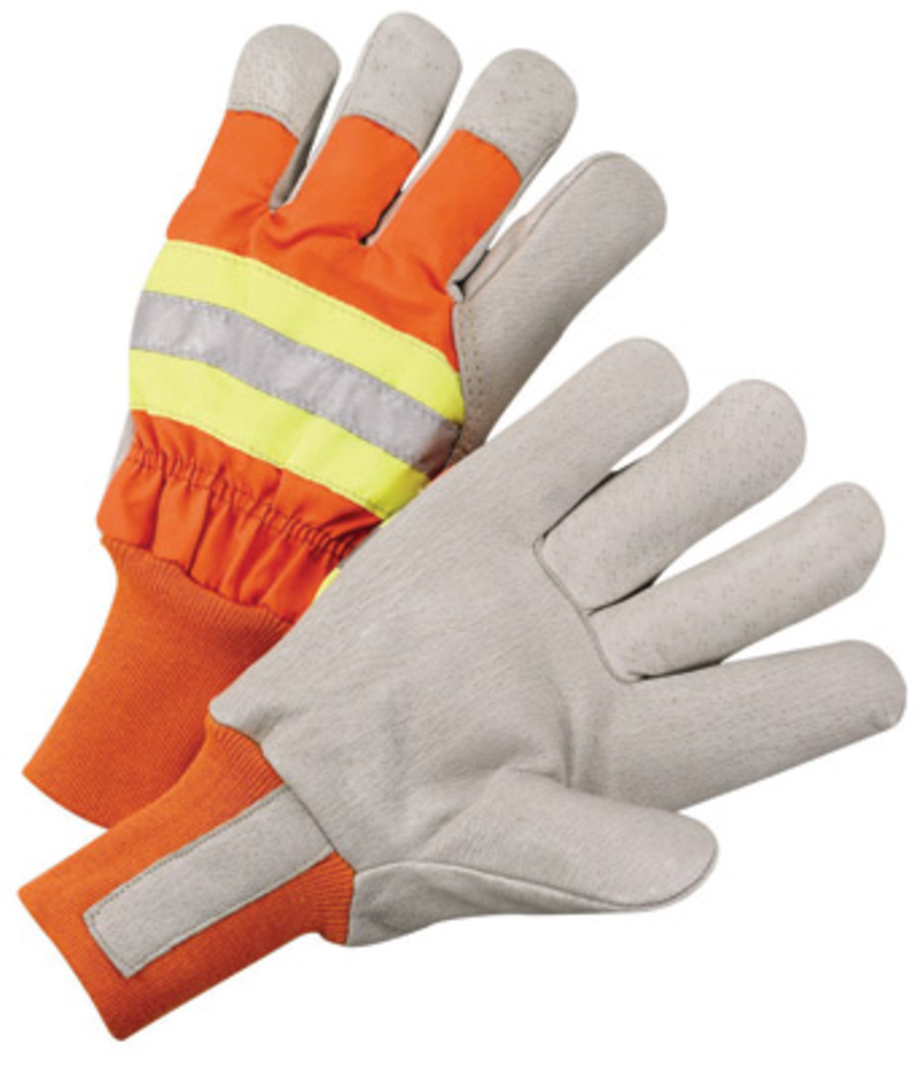 RADNOR® X-Large Gray And Orange Pigskin And Polyester Thinsulate™ Lined Cold Weather Gloves