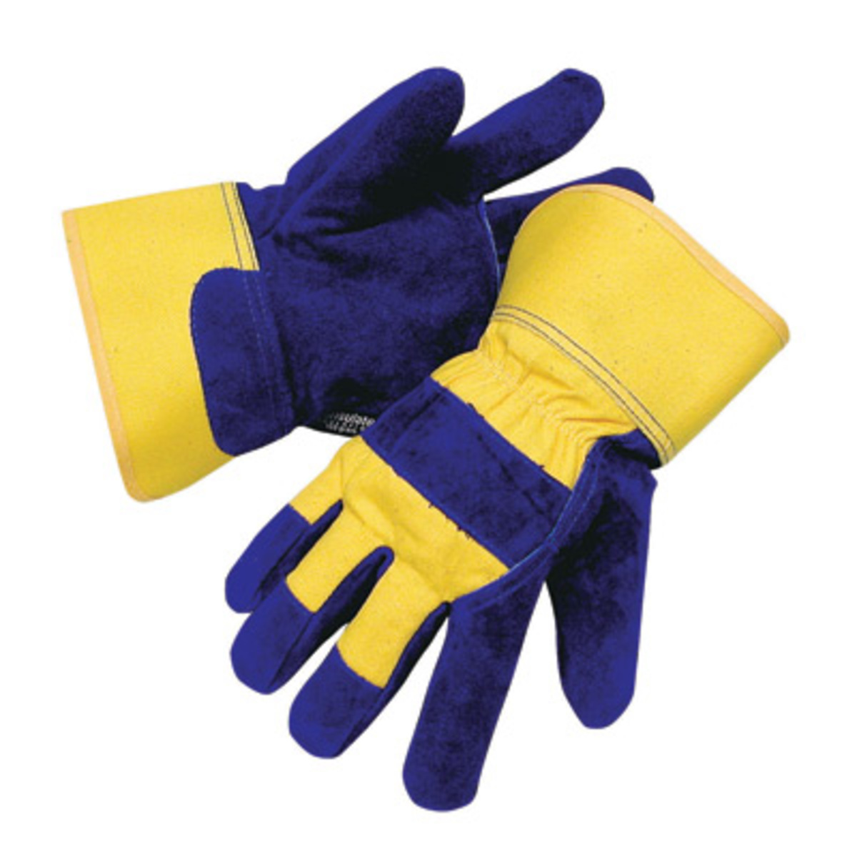 RADNOR® Large Blue And Yellow Canvas And Leather Thinsulate™ Lined Cold Weather Gloves