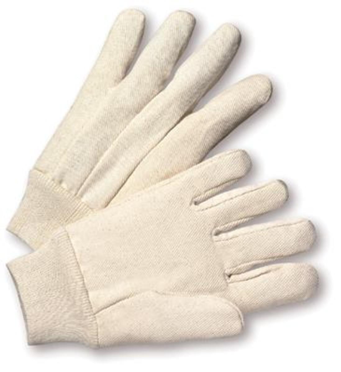 RADNOR® White Standard Weight Cotton Clute Cut General Purpose Gloves With Knit Wrist