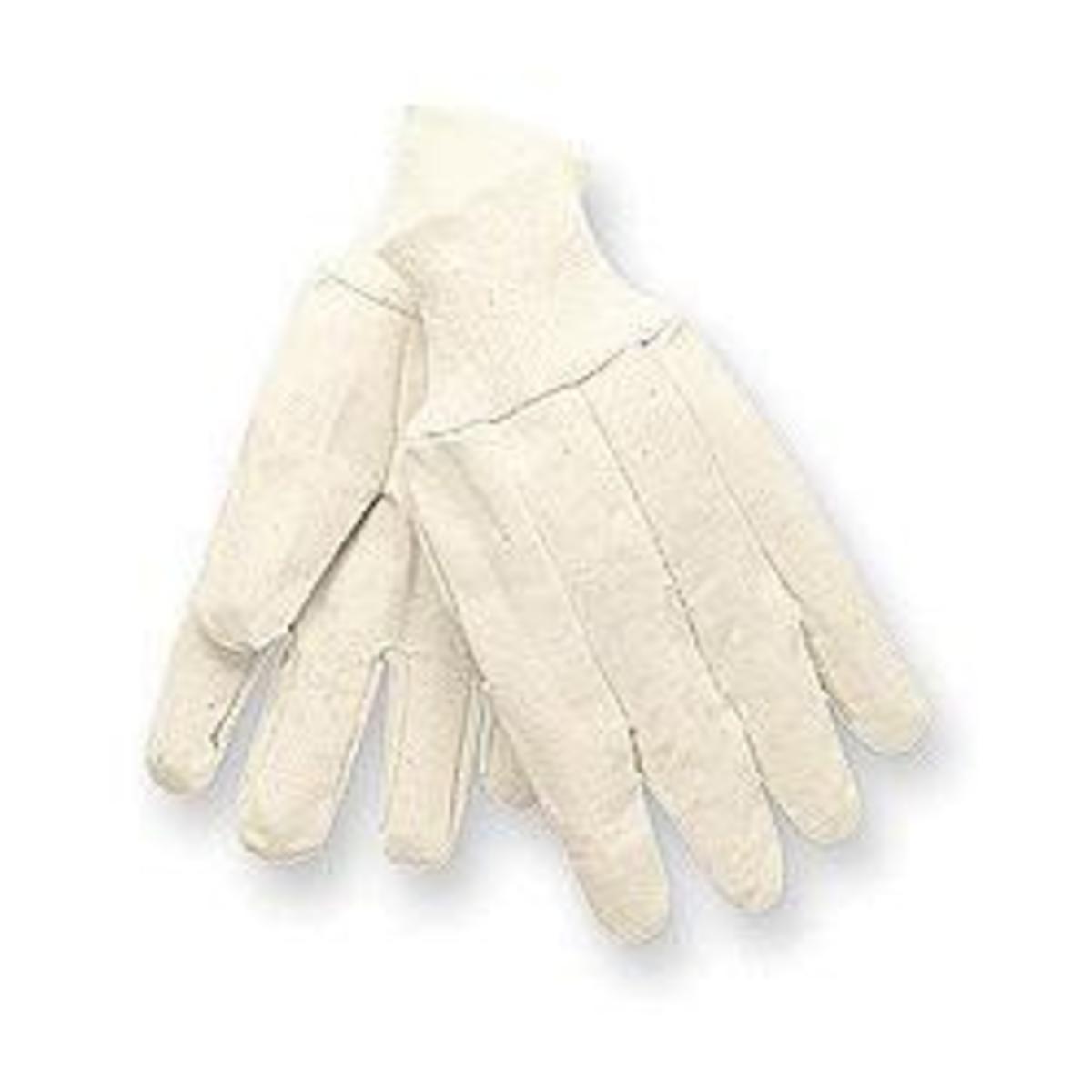 RADNOR® White Large Standard Weight Cotton And Polyester Reversible General Purpose Gloves With Knit Wrist