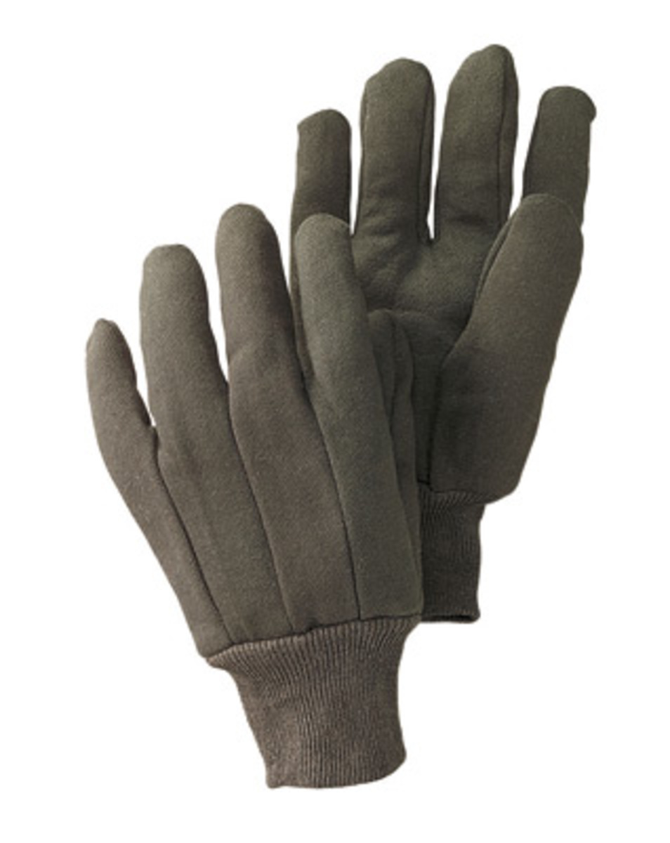 RADNOR® Brown Ladies Standard Weight Cotton And Jersey Clute Cut General Purpose Gloves With Knit Wrist