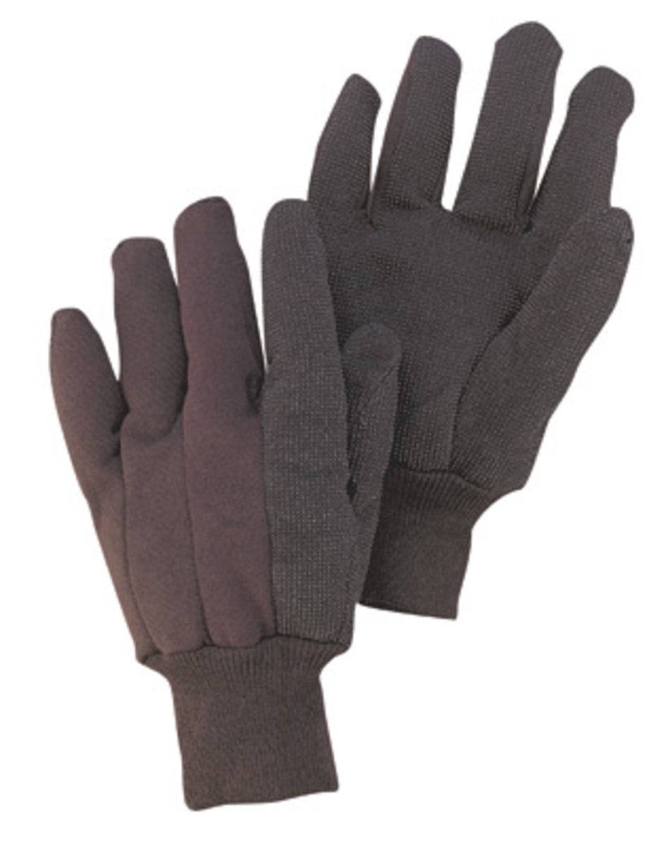 RADNOR® Brown Ladies Standard Weight Cotton And Polyester Clute Cut General Purpose Gloves With Knit Wrist