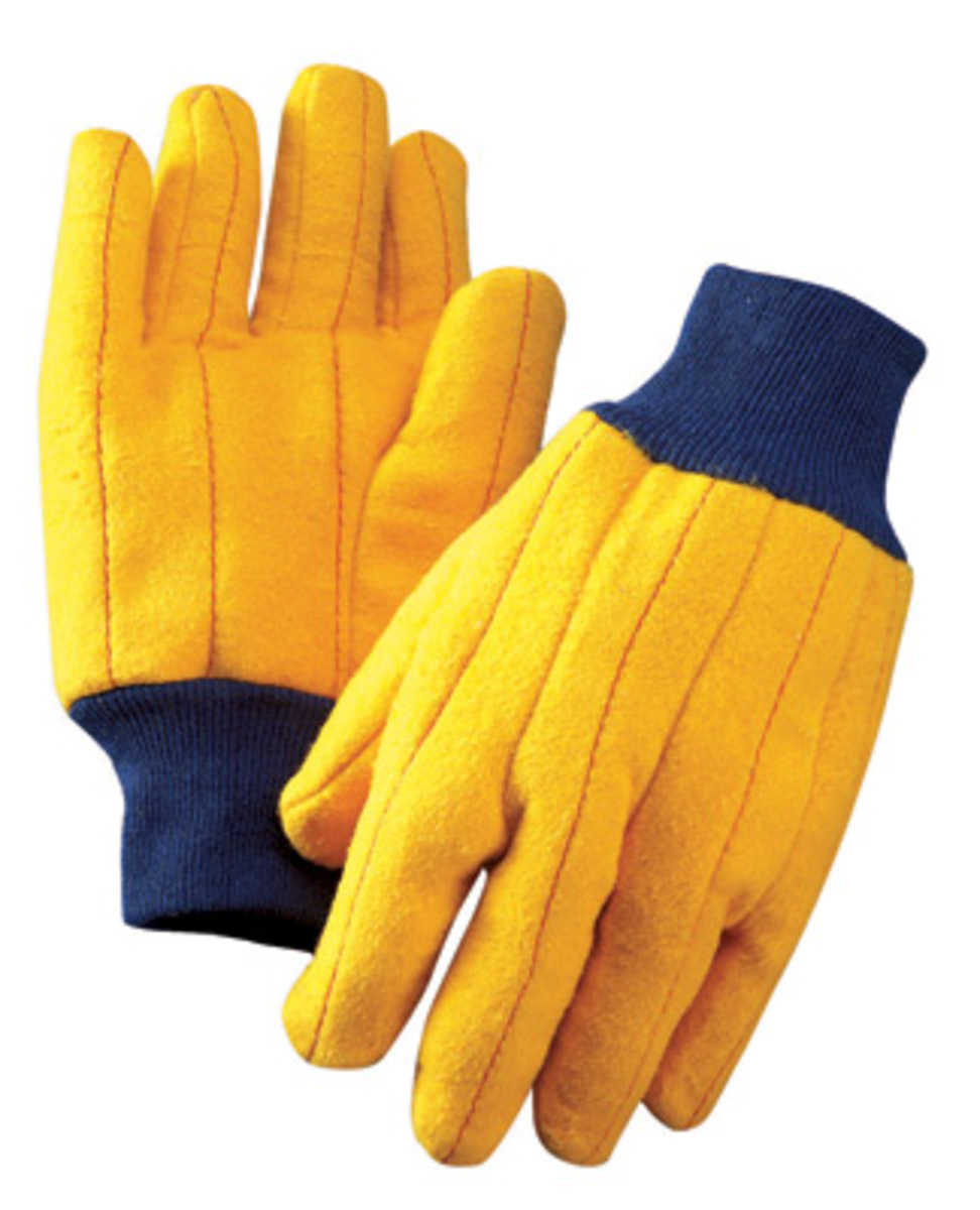 RADNOR® Yellow 18 oz Standard Clute Cut General Purpose Gloves With Knit Wrist