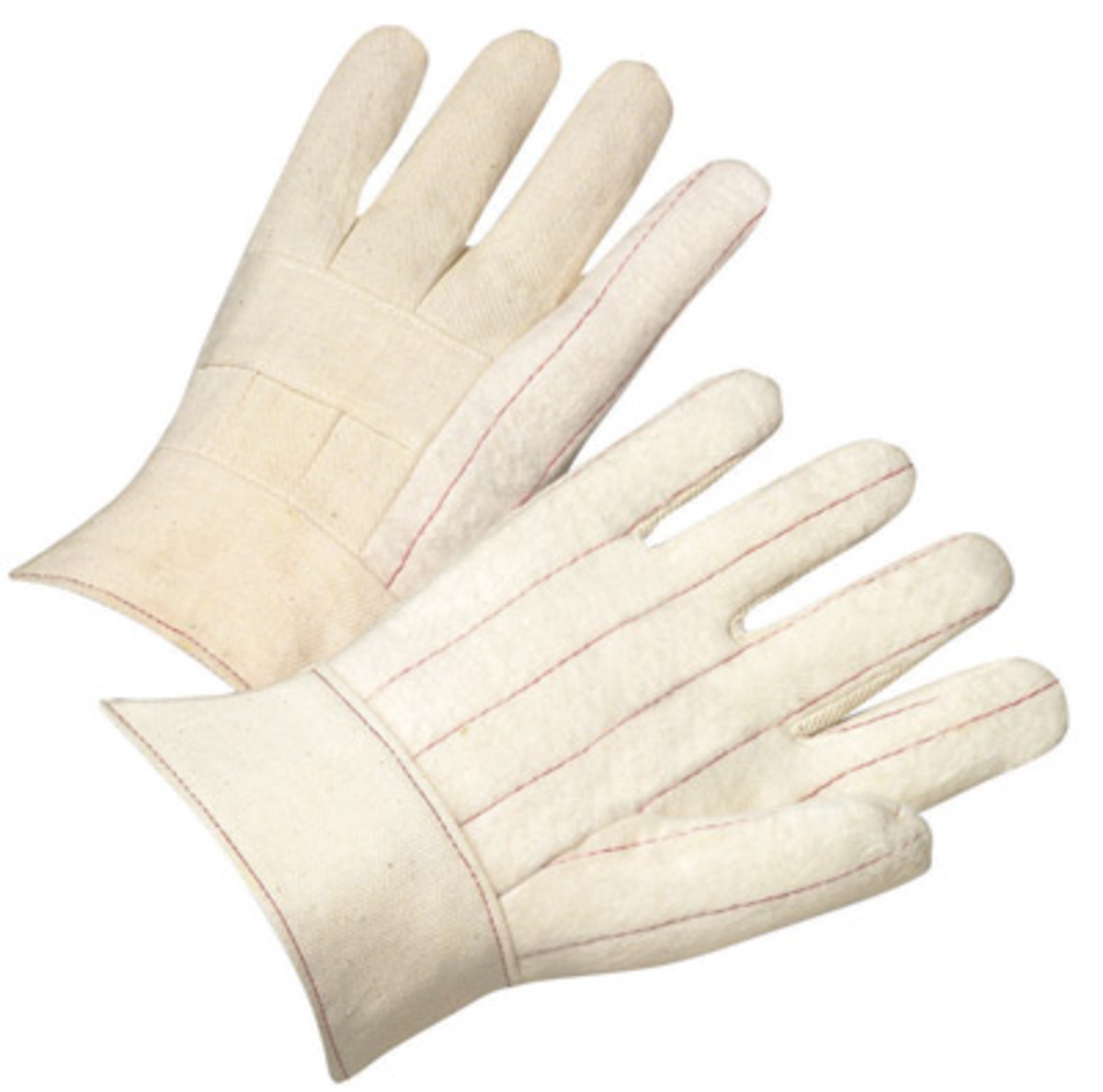 RADNOR® Natural Medium Weight Cotton Hot Mill Gloves With Band Top Cuff