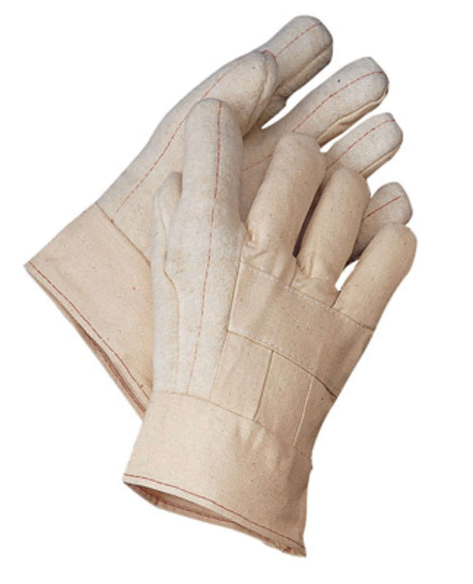 RADNOR® Natural Medium Weight Cotton Hot Mill Gloves With Band Top Cuff