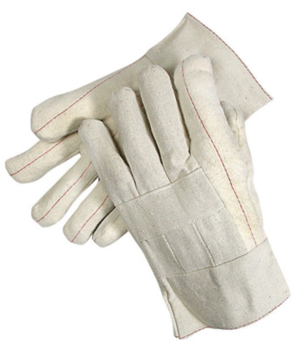 RADNOR® Natural Standard Weight Cotton Hot Mill Gloves With Band Top Cuff