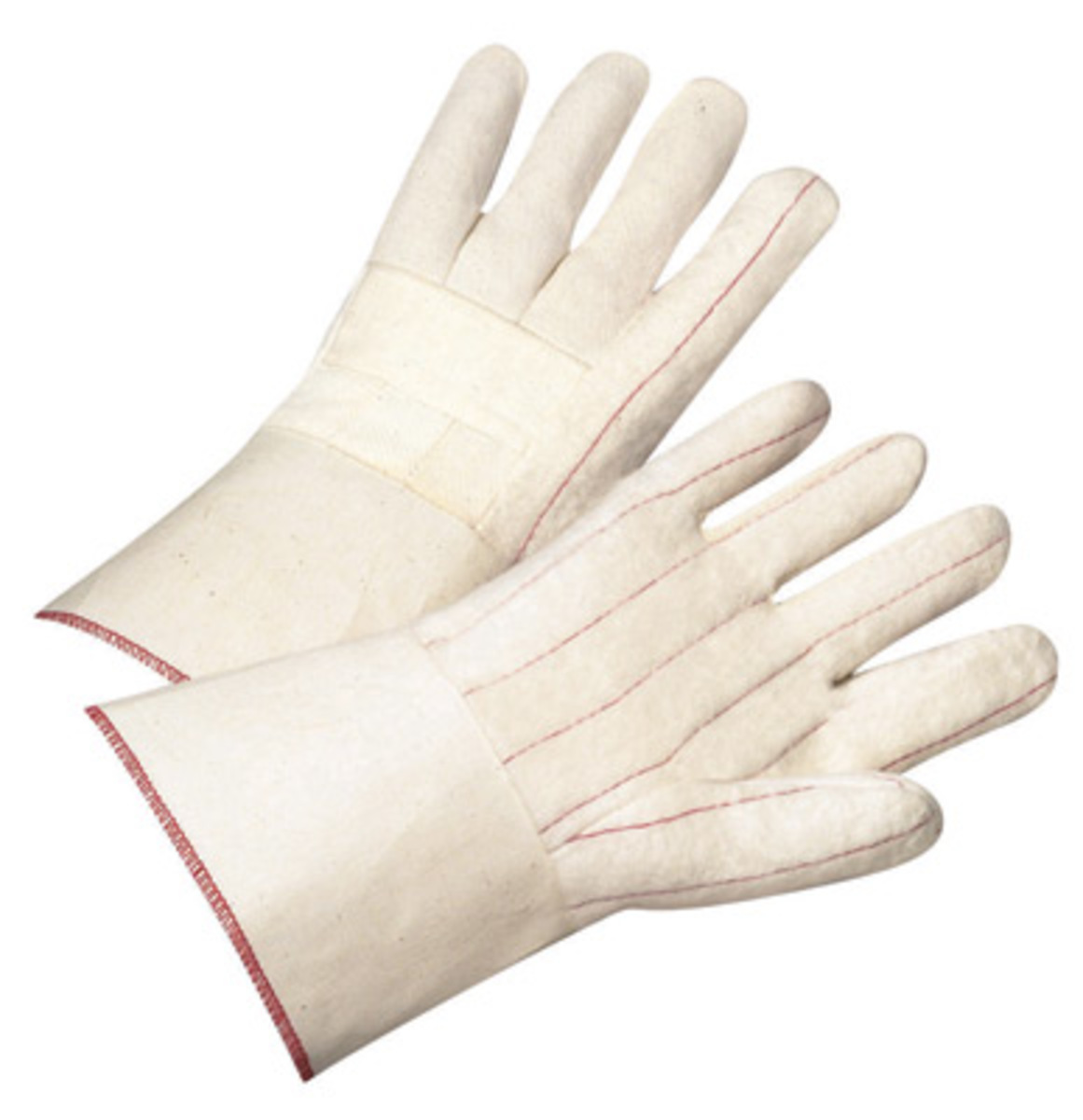 RADNOR® Natural Standard Weight Cotton Hot Mill Gloves With Gauntlet Cuff
