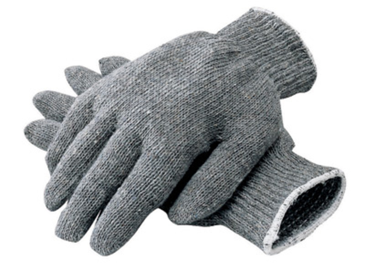 RADNOR® Gray Large Medium Weight Cotton And Polyester Seamless knit General Purpose Gloves With Knit Wrist