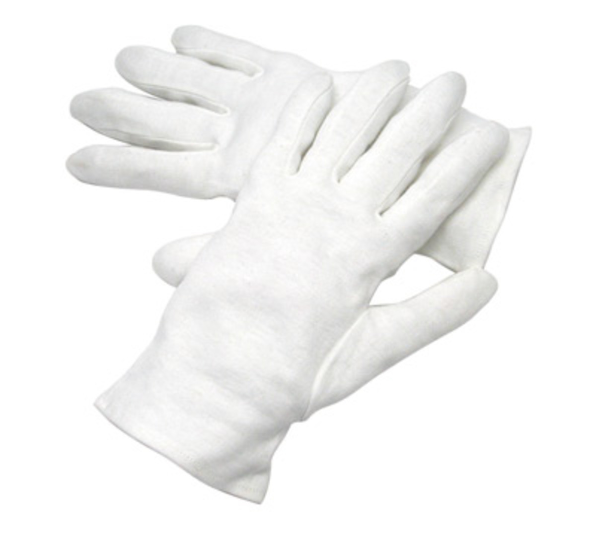 RADNOR® X-Small White Cabaret™ Heavy Weight Cotton Inspection GlovesWith Rolled Hem Cuff