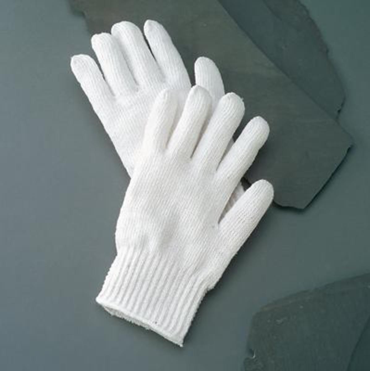 RADNOR® White Large Regular Weight Cotton And Polyester Seamless Knit General Purpose Gloves With Knit Wrist