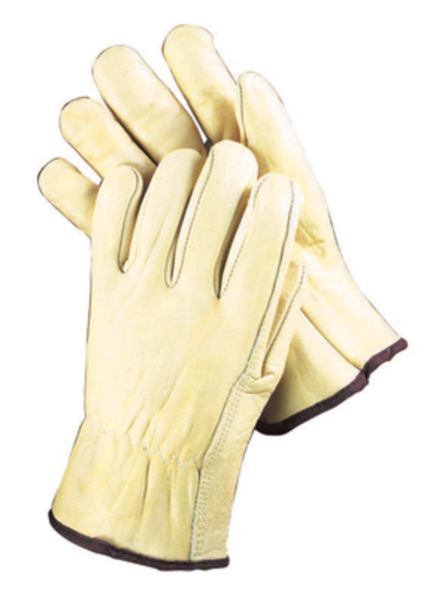 RADNOR® Large Natural Standard Grain Cowhide Unlined Drivers Gloves