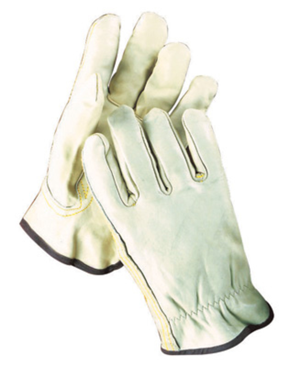 RADNOR® Large Natural Standard Grain Cowhide Unlined Drivers Gloves