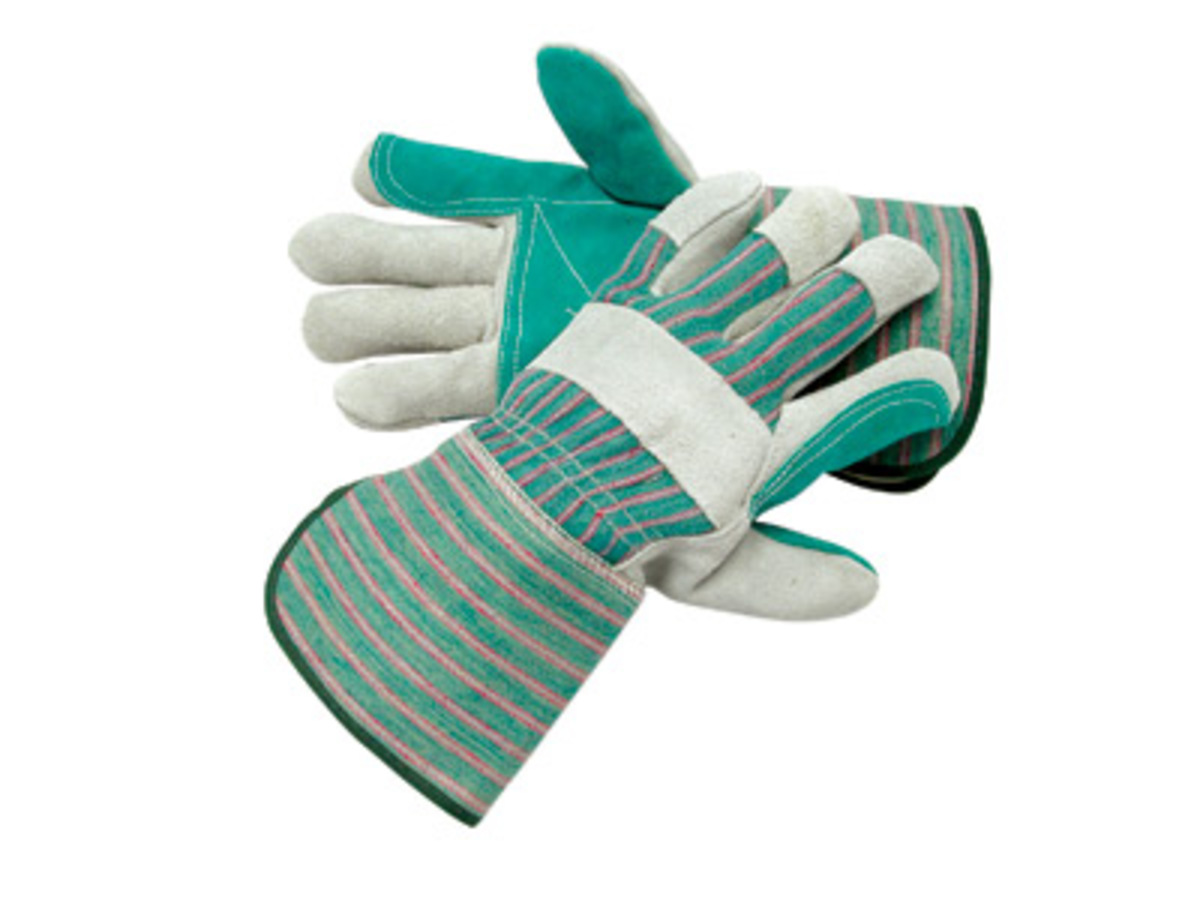 RADNOR® X-Large Double Leather Palm Gloves With Canvas Back And Gauntlet Cuff