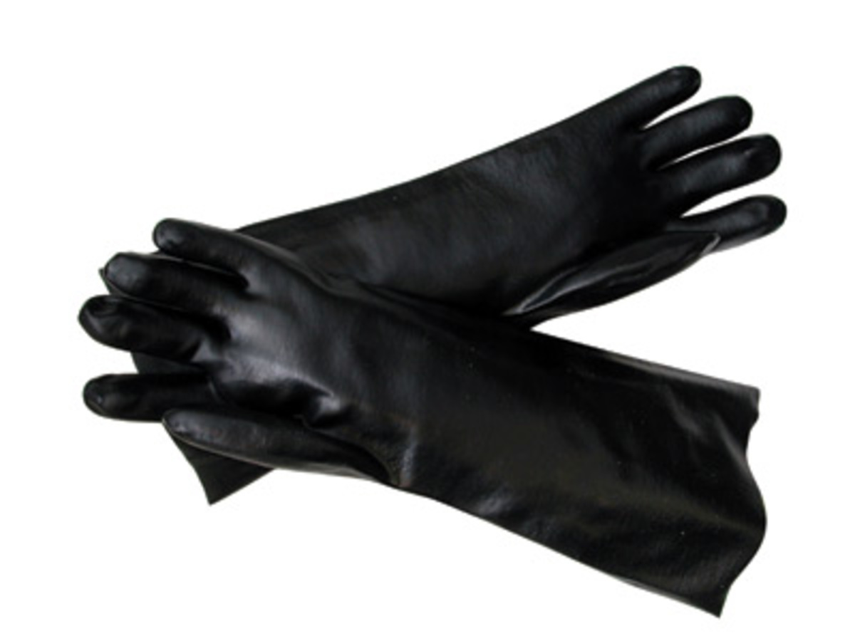 RADNOR® Large Black PVC Chemical Resistant Gloves