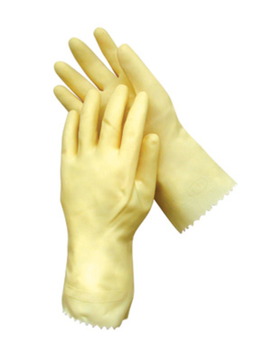 RADNOR® X-Large Natural And Yellow 18 mil Latex Chemical Resistant Gloves