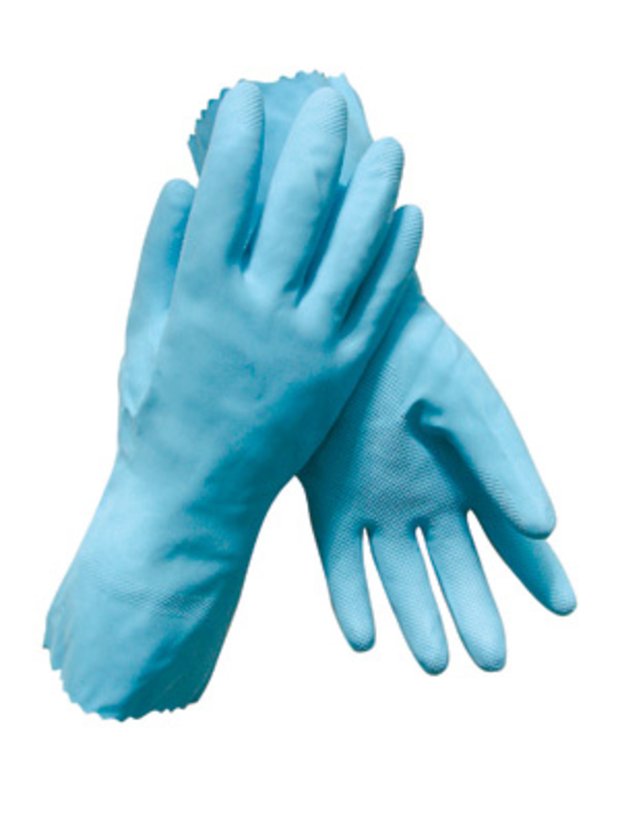 RADNOR® X-Large Blue Flock Lined 16 mil Latex Chemical Resistant Gloves