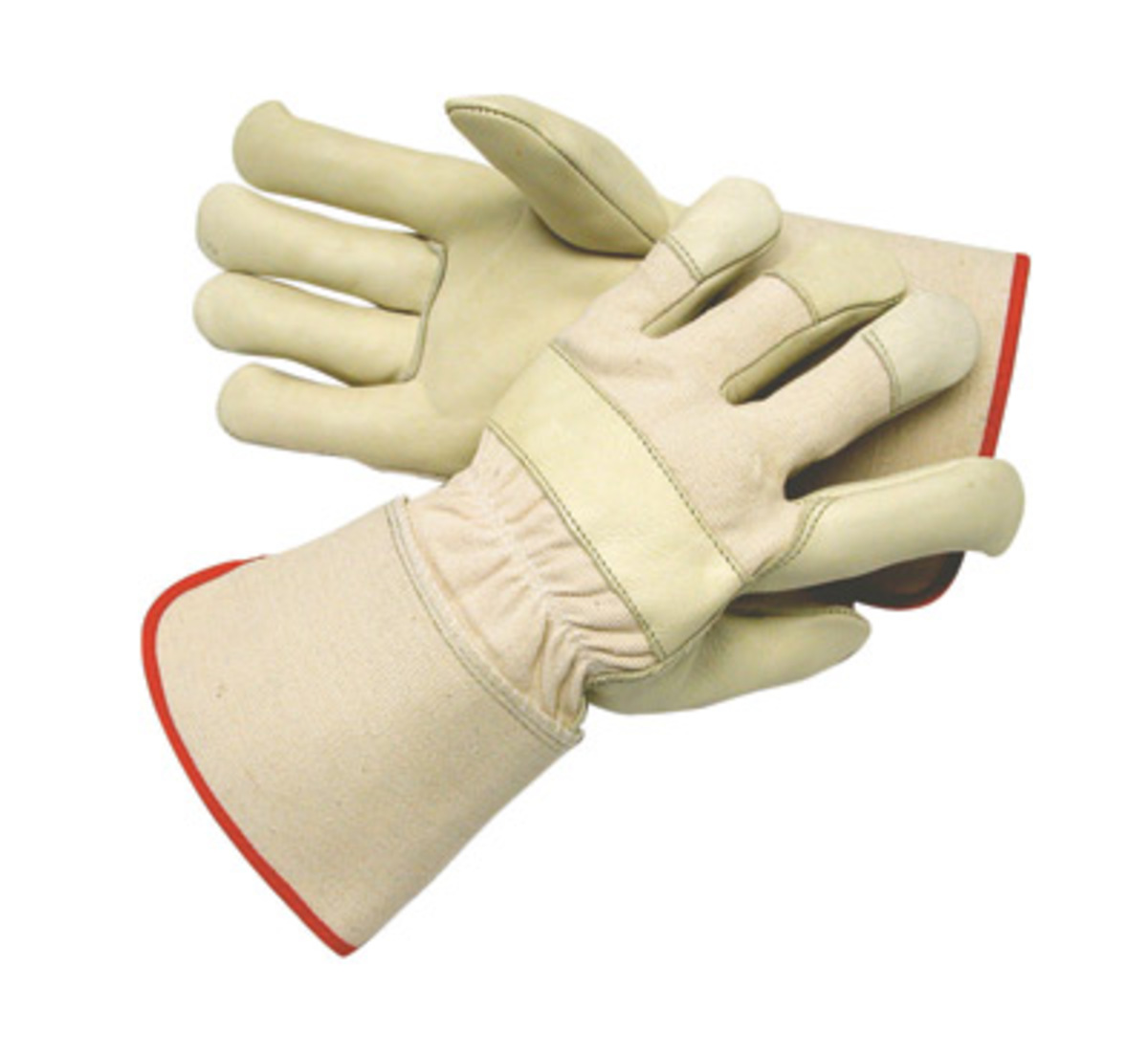 RADNOR® X-Large Premium Leather Palm Gloves With Canvas Back And Gauntlet Cuff