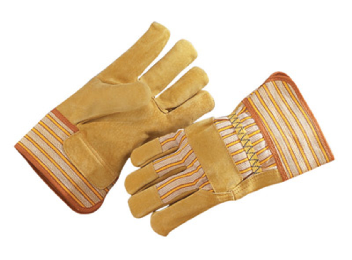 RADNOR Large Split Pigskin Palm Gloves With Canvas Ba RAD64057917 for sale online at autumn supply