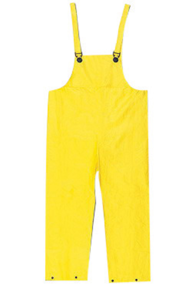 MCR Safety® Yellow Wizard .28 mm Nylon And PVC Bib Pants With Take Up Snaps On Ankles