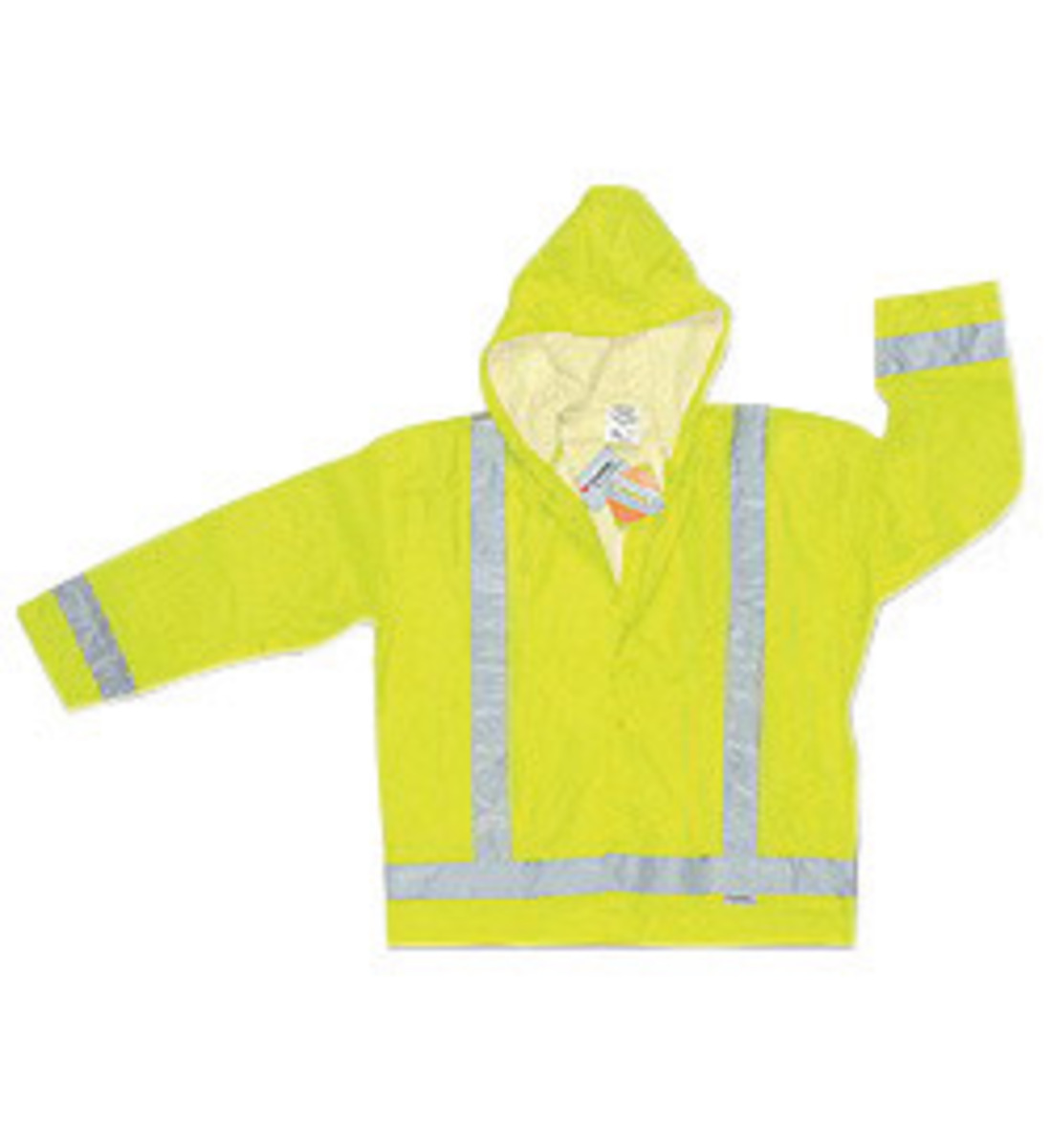 MCR Safety® Fluorescent Lime Luminator™ .16 mm Polyester And Polyurethane Jacket With Attached Hood