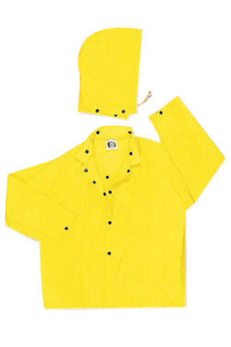 MCR Safety® Yellow Navigator .22 mm Nylon And Polyurethane 2-Piece Jacket With Detachable Hood