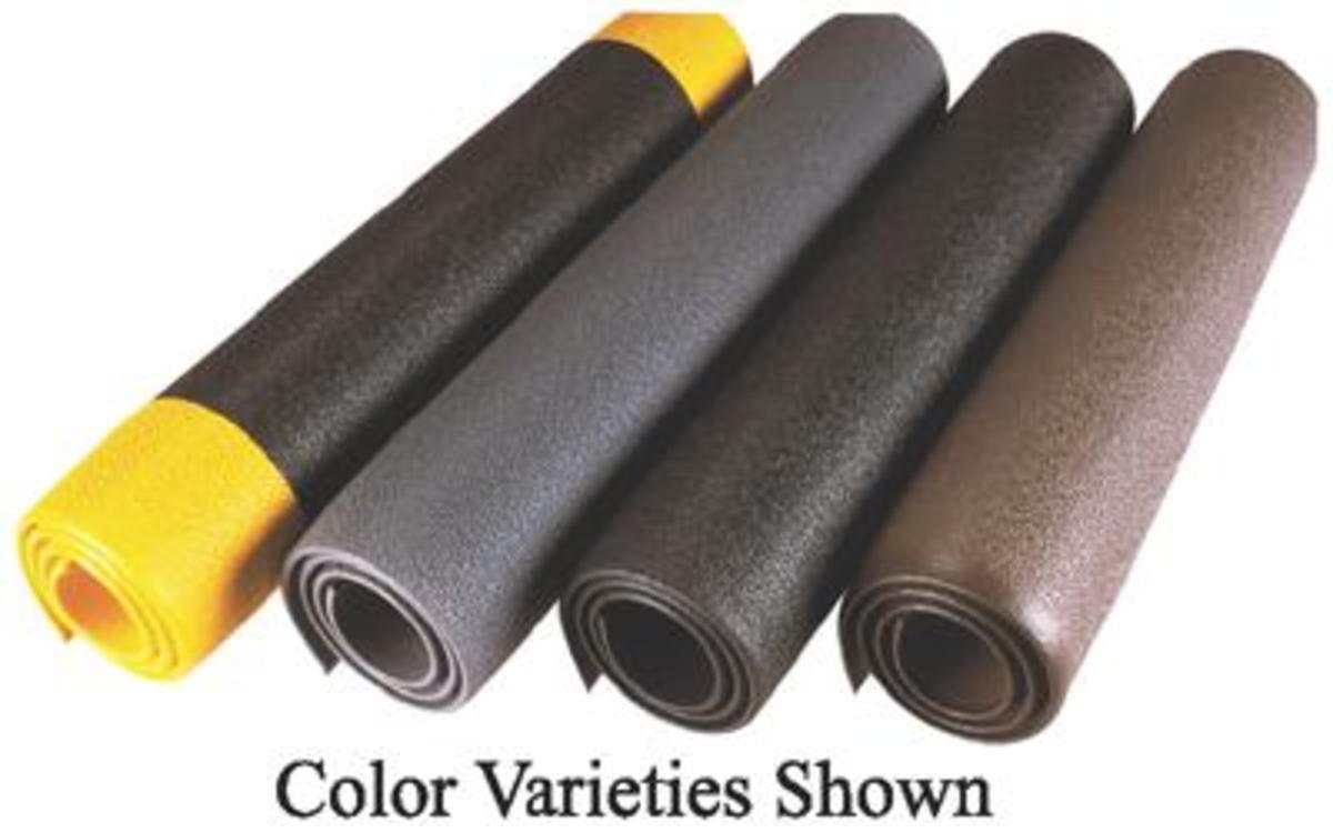 Superior Manufacturing 3' X 5' Black Dyna-Shield® PVC Sponge NoTrax® Cushion-Stat™ Dissipative Anti-Static/Anti-Fatigue Floor Ma