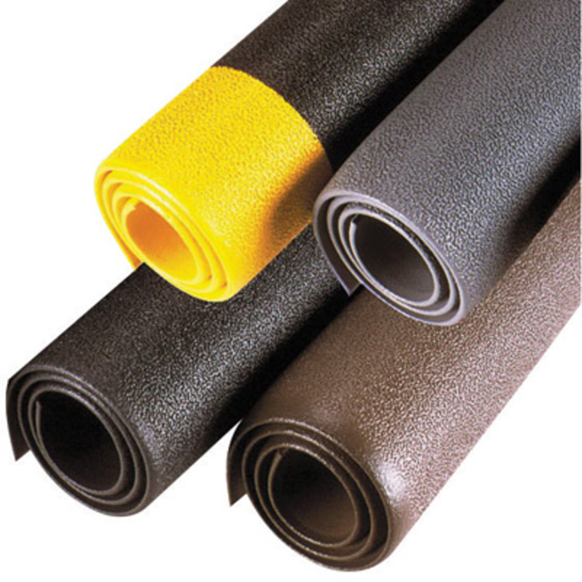 Superior Manufacturing 3' X 5' Black With Yellow Edge Dyna-Shield® PVC Sponge NoTrax® Cushion-Stat™ Dissipative Anti-Static/Anti