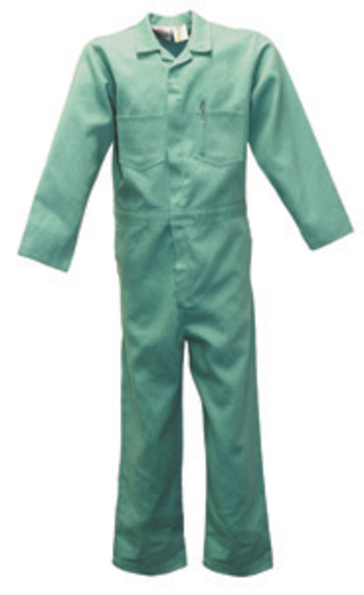 Stanco Safety Products™ Size 5X Green Cotton Flame Resistant Coveralls With Front Zipper Closure
