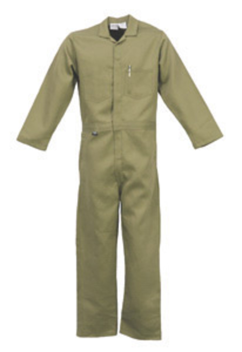 Stanco Safety Products™ Size 3X Tall Tan Indura® Arc Rated Flame Resistant Coveralls With Front Zipper Closure