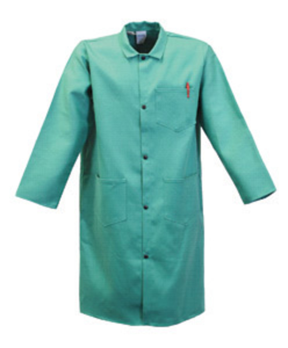 Stanco Safety Products™ X-Large Green Cotton Flame Resistant Coat With Snap Closure