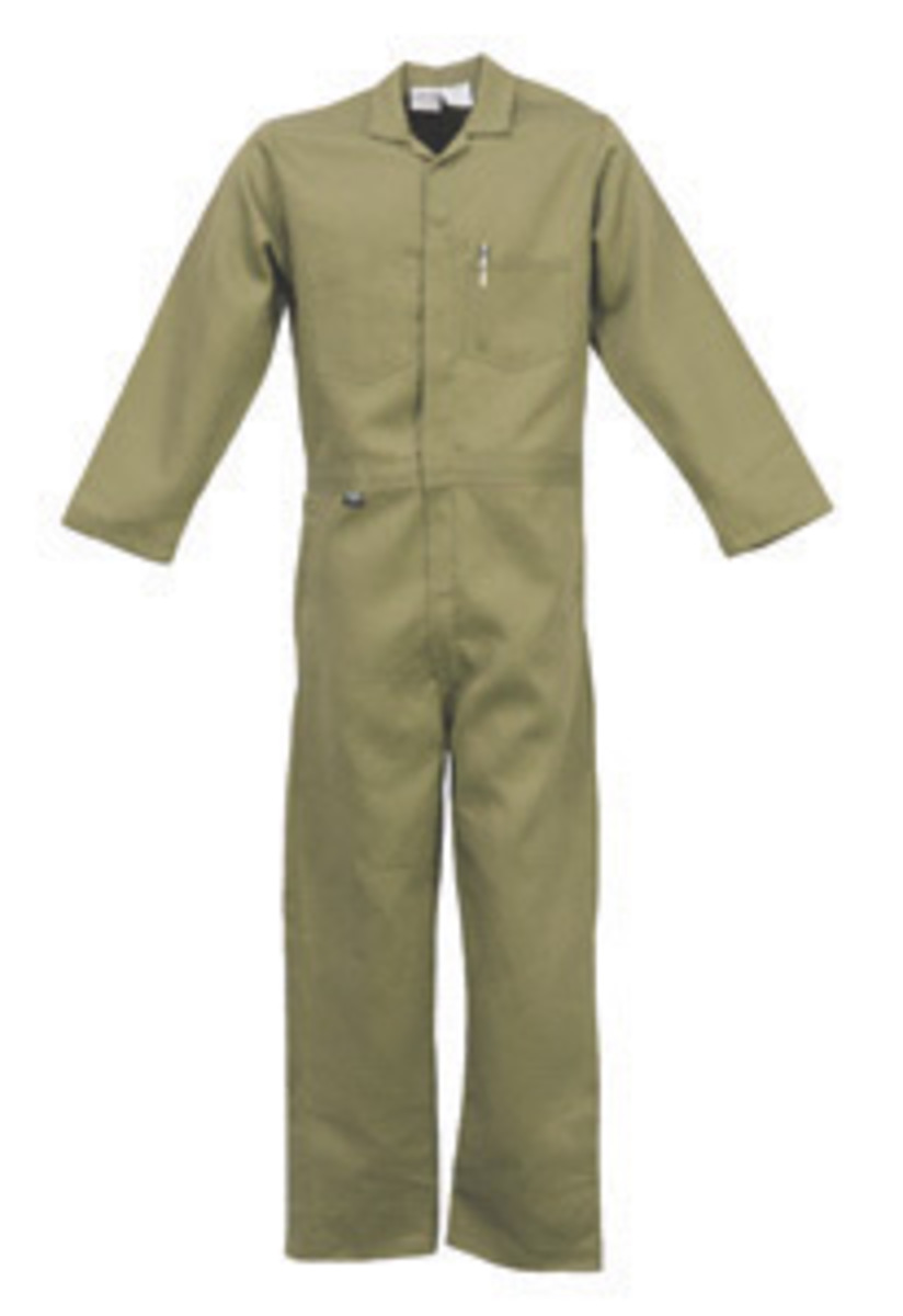 Stanco Safety Products™ Size 3X Tan Indura® UltraSoft® Arc Rated Flame Resistant Coveralls With Front Zipper Closure