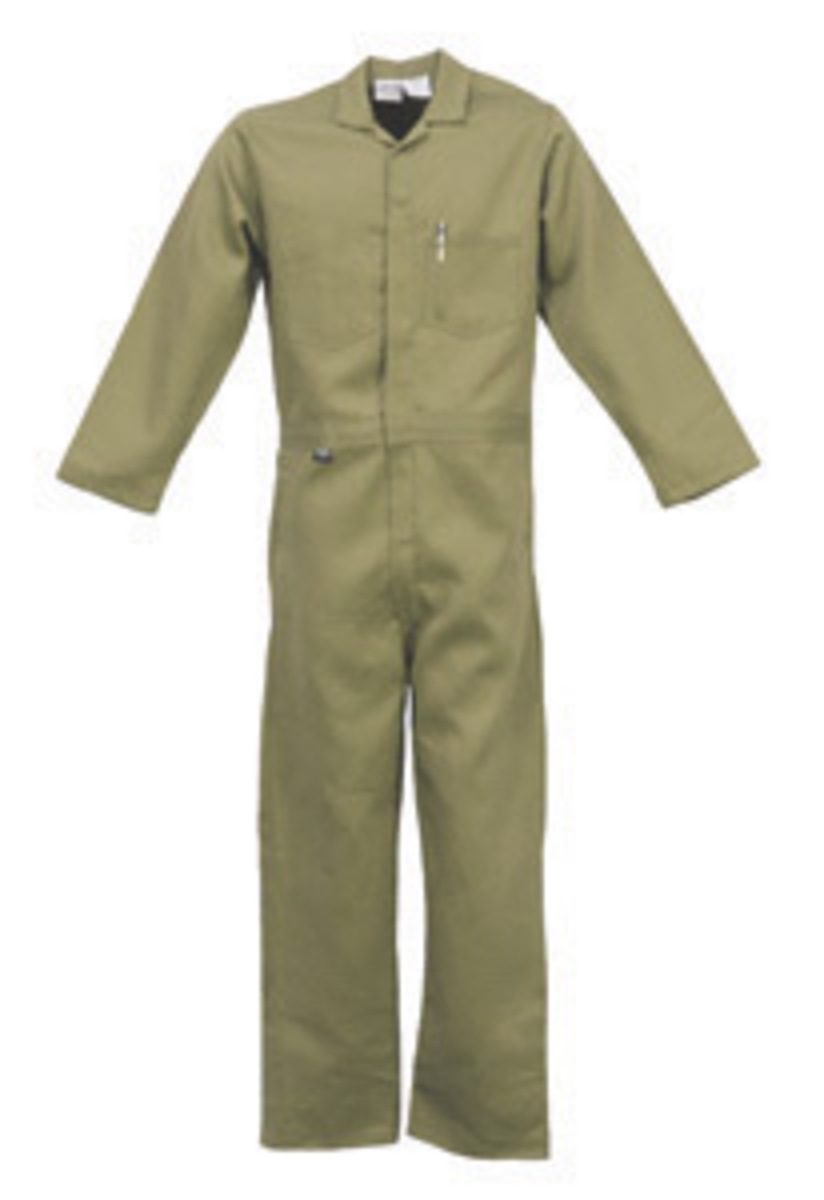 Stanco Safety Products™ Medium Tan Indura® UltraSoft® Arc Rated Flame Resistant Coveralls With Front Zipper Closure