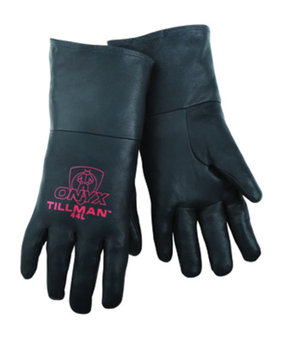 Tillman® Large Black Top Grain Kidskin Unlined Super Premium Grade TIG Welders Gloves With Kevlar® Sewn Stitching (Carded)