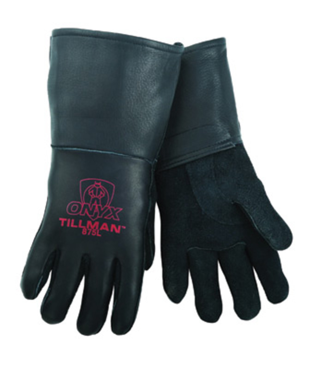 Tillman® X-Large Black Elkskin Cotton/Foam Lined Welders Gloves With Top Grain Elkskin Cuff And Kevlar® Thread Locking Stitch (C