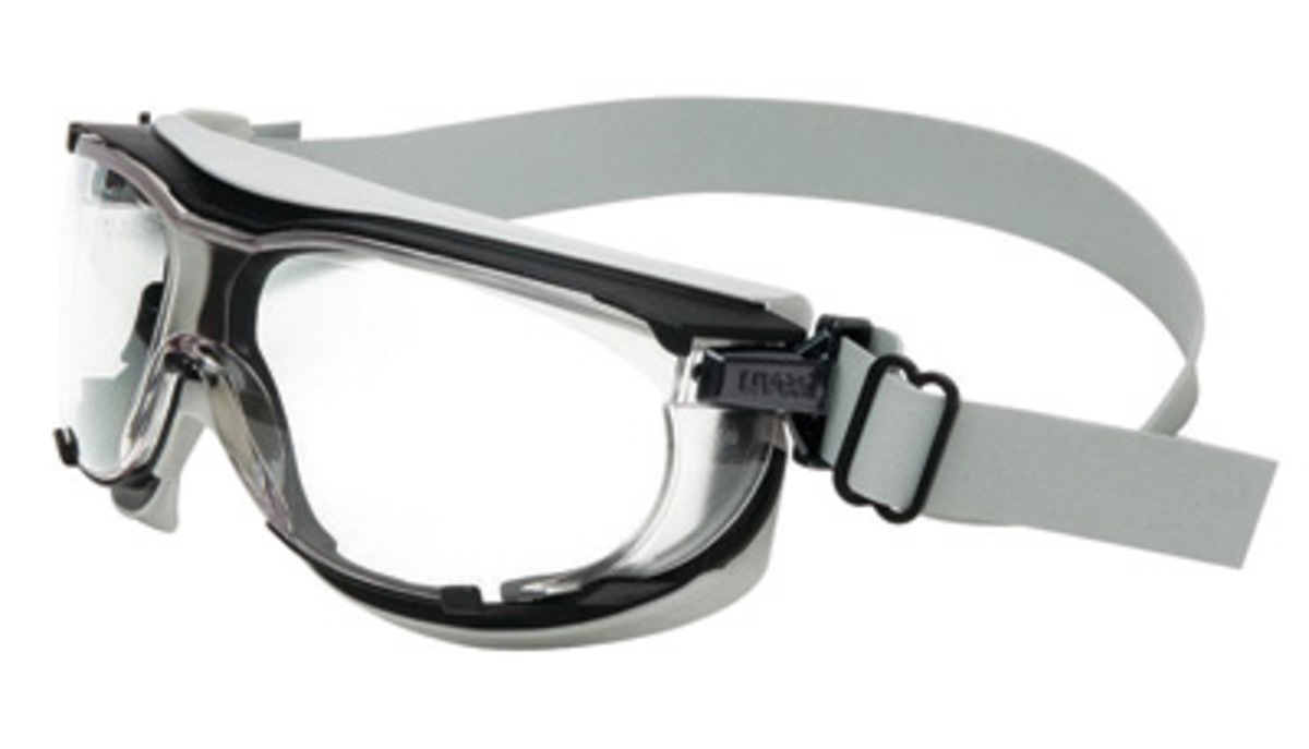 Honeywell Uvex Carbonvision™ Chemical Splash Impact Goggles With Black And Gray Low Profile Frame And Clear Dura-streme® Anti-Fo