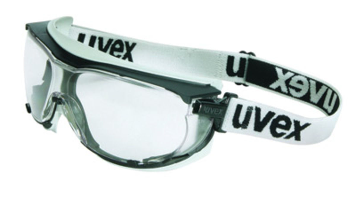 Honeywell Uvex Carbonvision™ Chemical Splash Impact Goggles With Black And Gray Low Profile Frame And Clear Dura-streme® Anti-Fo