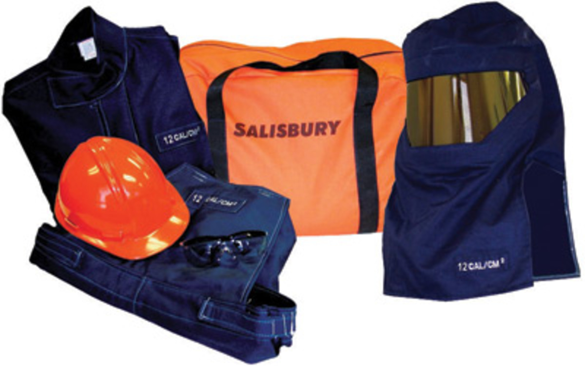 Salisbury by Honeywell Large Navy Blue PRO-WEAR® Level 2 Flame Resistant Arc Flash Personal Protection Equipment Kit With Back P Salisbury by Honeywell Large Navy Blue PRO-WEAR® Level 2 Flame Resistant Arc Flash Personal Protection Equipment Kit With Back P