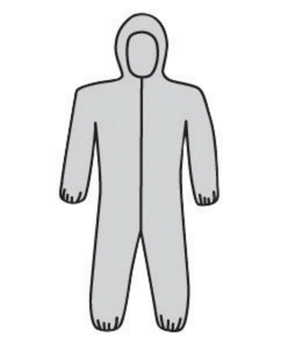 PIP® Large Gray Posi-wear® M3™ SMMMS Polypropylene Disposable Coveralls (Availability restrictions apply.)