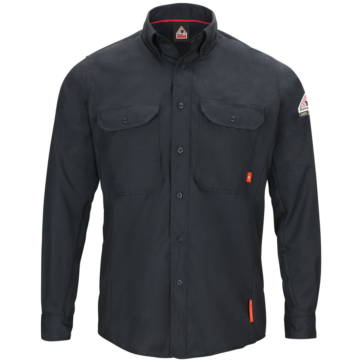 Bulwark® Large Regular Navy Blue Bulwark Exclusive/Aramid/Lyocell/Modacrylic Flame Resistant Uniform Shirt With Button Front Clo