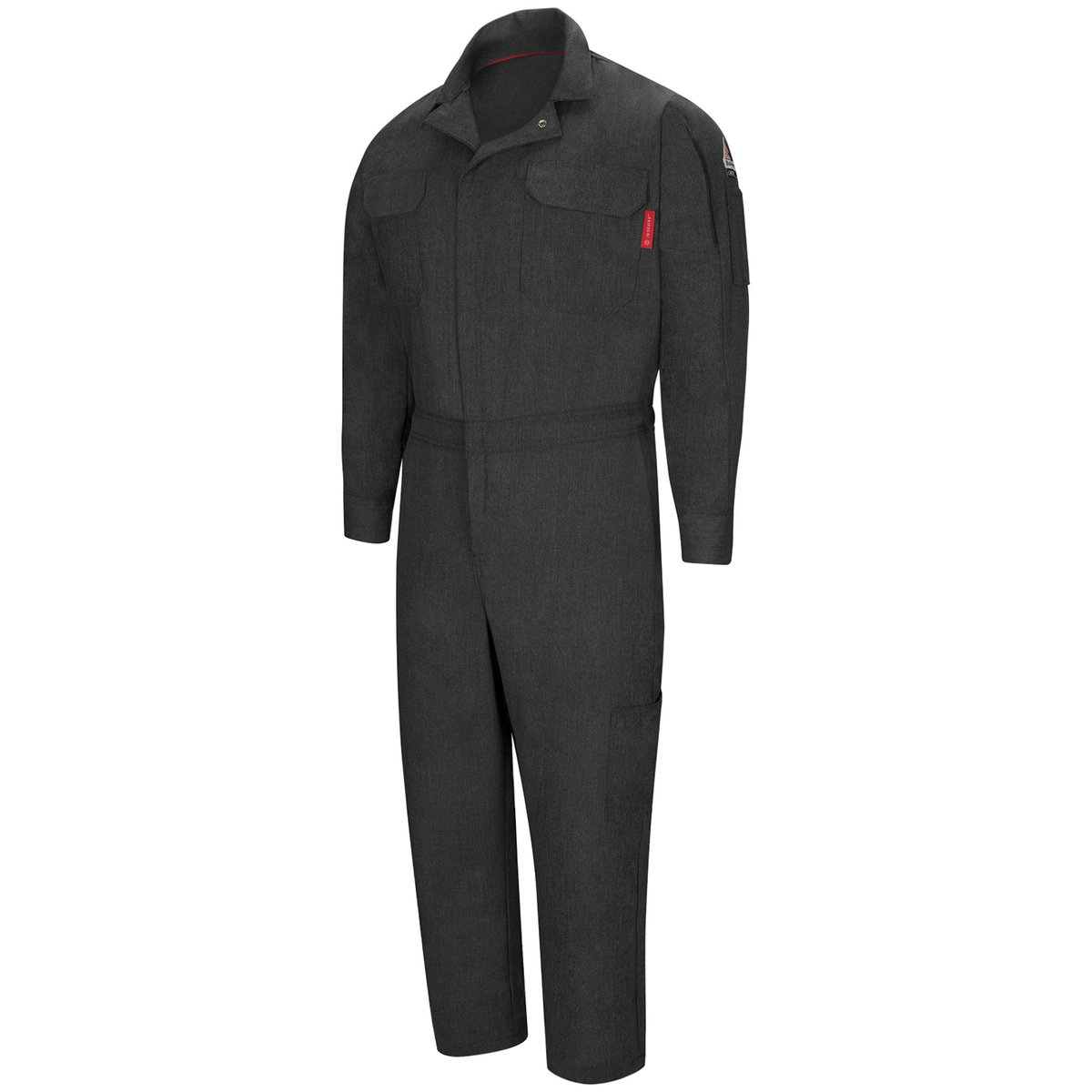 Bulwark® Medium Long Dark Gray Aramid/Lyocell/Modacrylic IQ SERIES® Mobility Flame Resistant Coverall With Zipper Front Closure