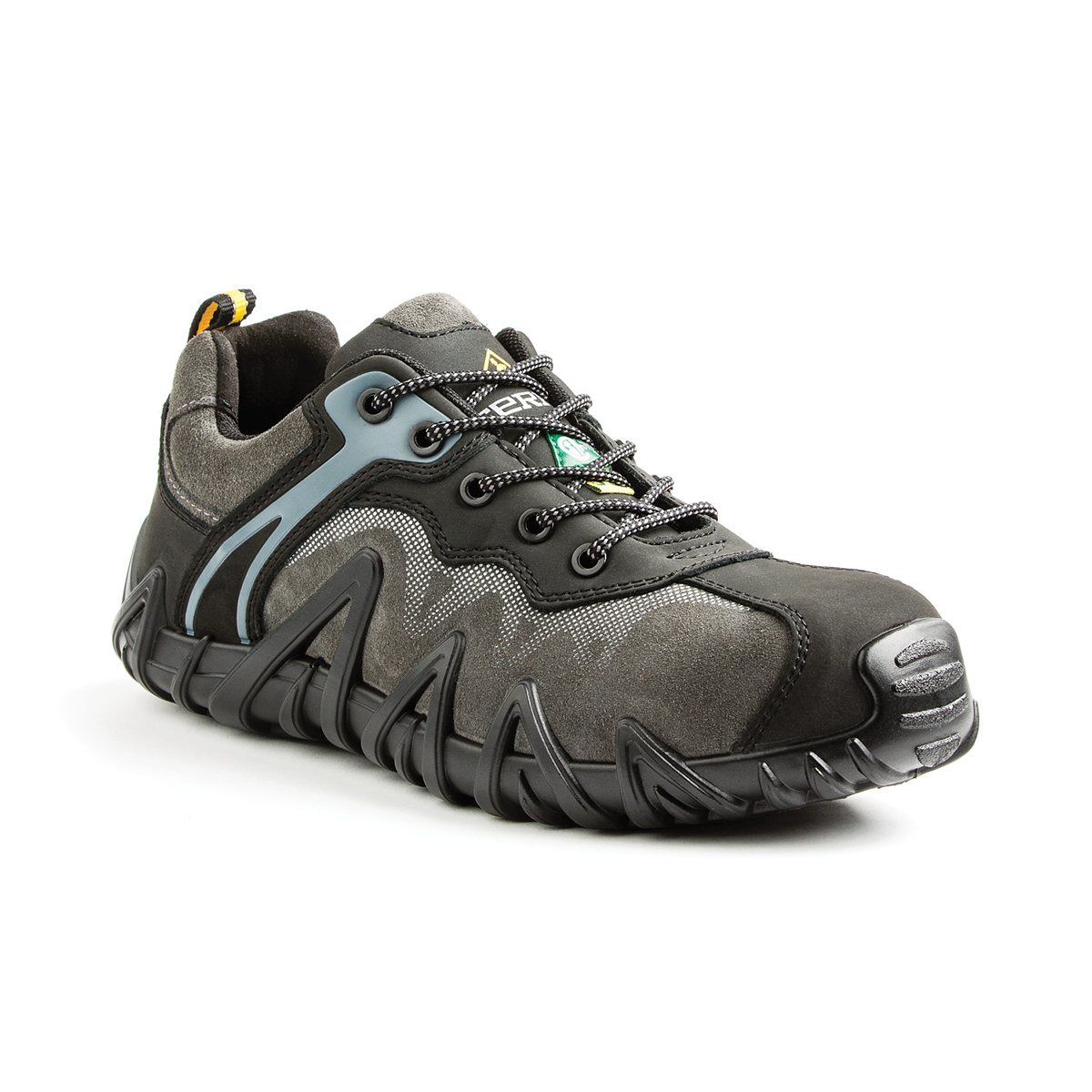 TERRA Size 10 Black Low Venom Suede Leather Composite Toe Athletic Shoes With Direct Injected PU Midsole And Outsole