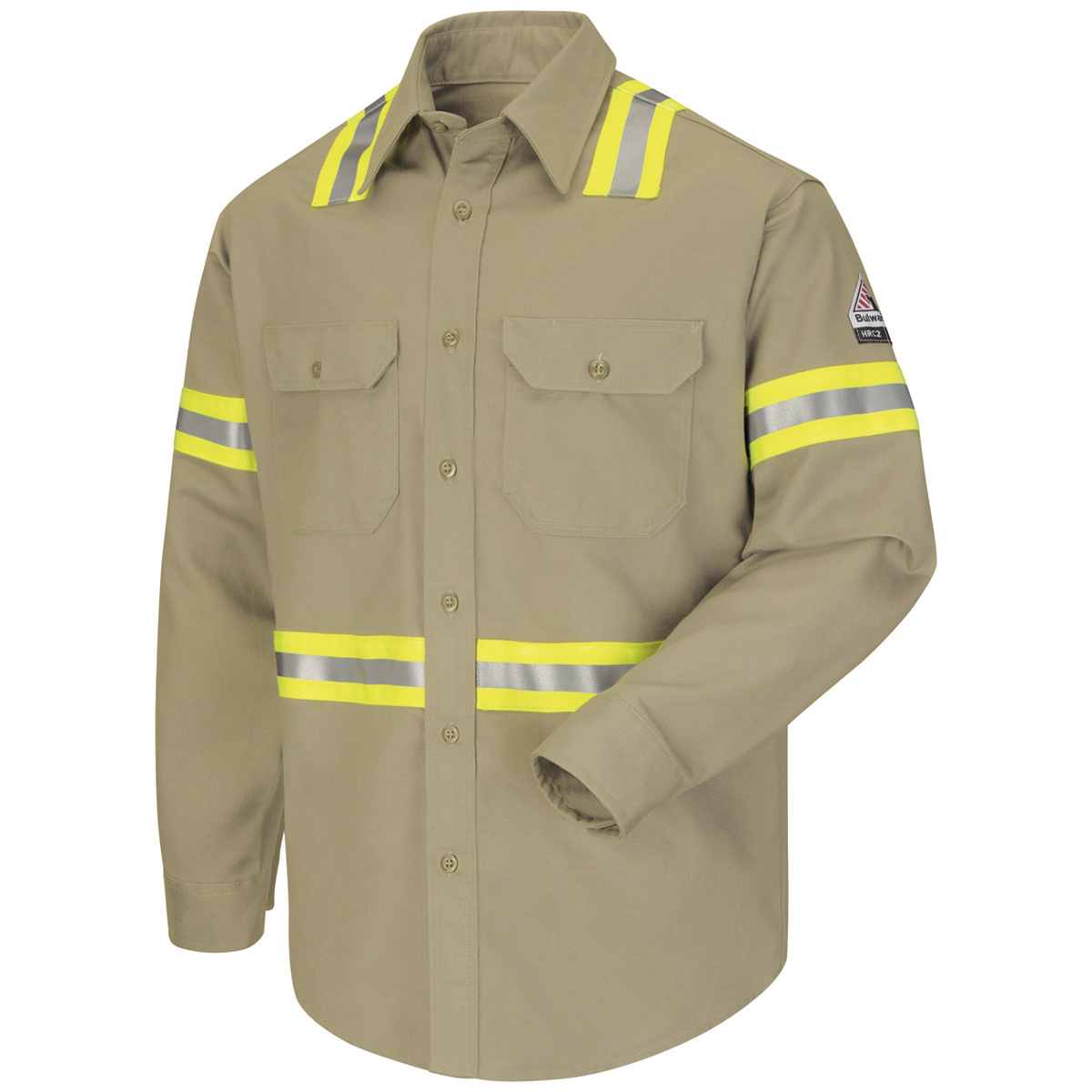 Bulwark® Large Regular Hi-Viz Yellow Aramid/Lyocell/Modacrylic Lightweight Long Sleeve Flame Resistant T-Shirt With Insect Shiel