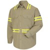 Bulwark® Small| Regular Khaki EXCEL FR® ComforTouch® Flame Resistant Uniform Shirt With Button Front Closure