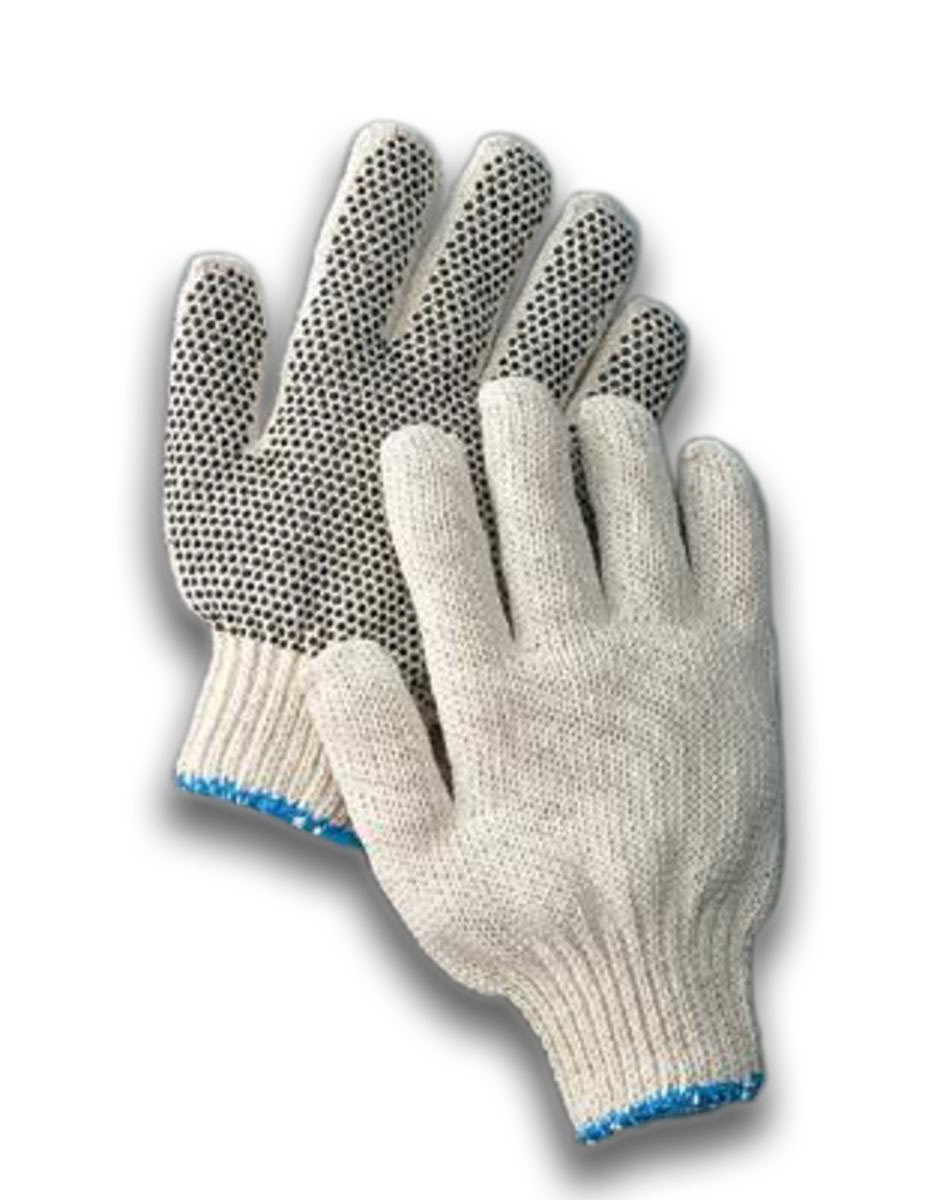 RADNOR® Black/Natural Large Medium Weight Cotton And Polyester Seamless Knit General Purpose Gloves With Knit Wrist