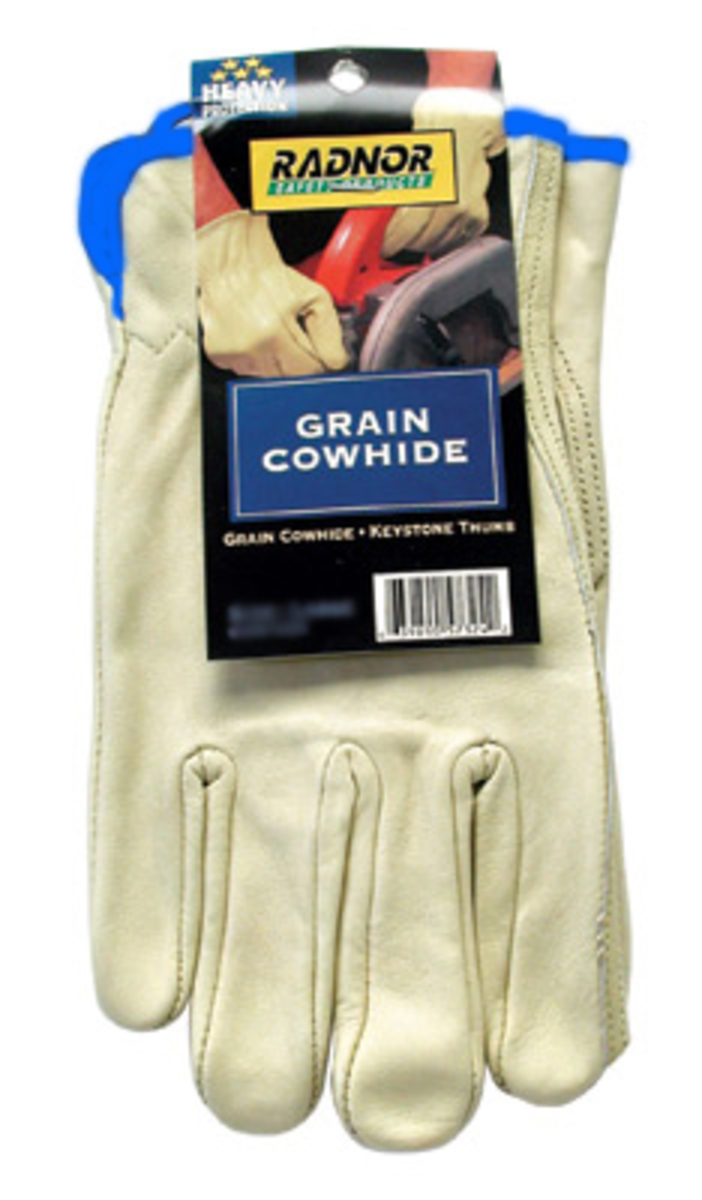 RADNOR® X-Large White Premium Grain Cowhide Unlined Drivers Gloves