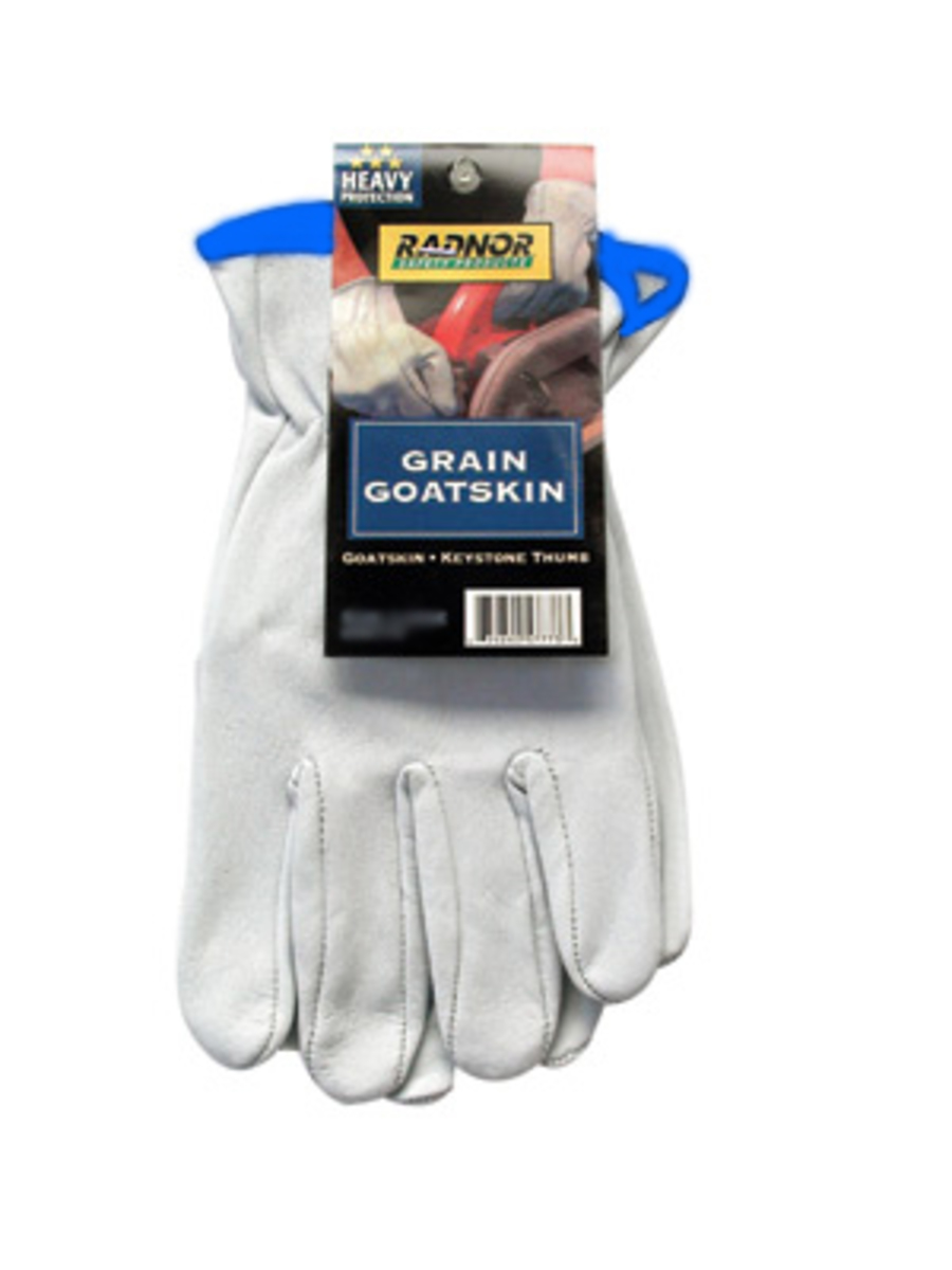 RADNOR® White Premium Grain Goatskin Unlined Drivers Gloves
