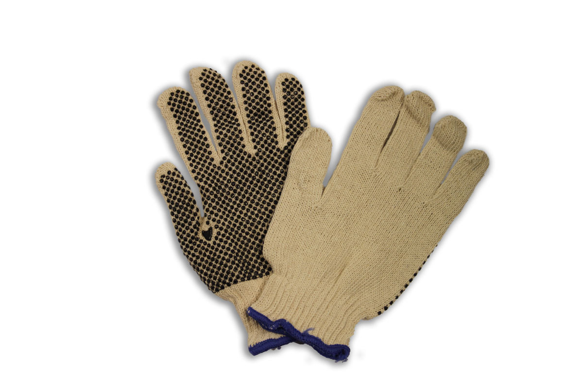 RADNOR® Black/Natural Ladies Medium Weight Cotton And Polyester Seamless Knit General Purpose Gloves With Knit Wrist