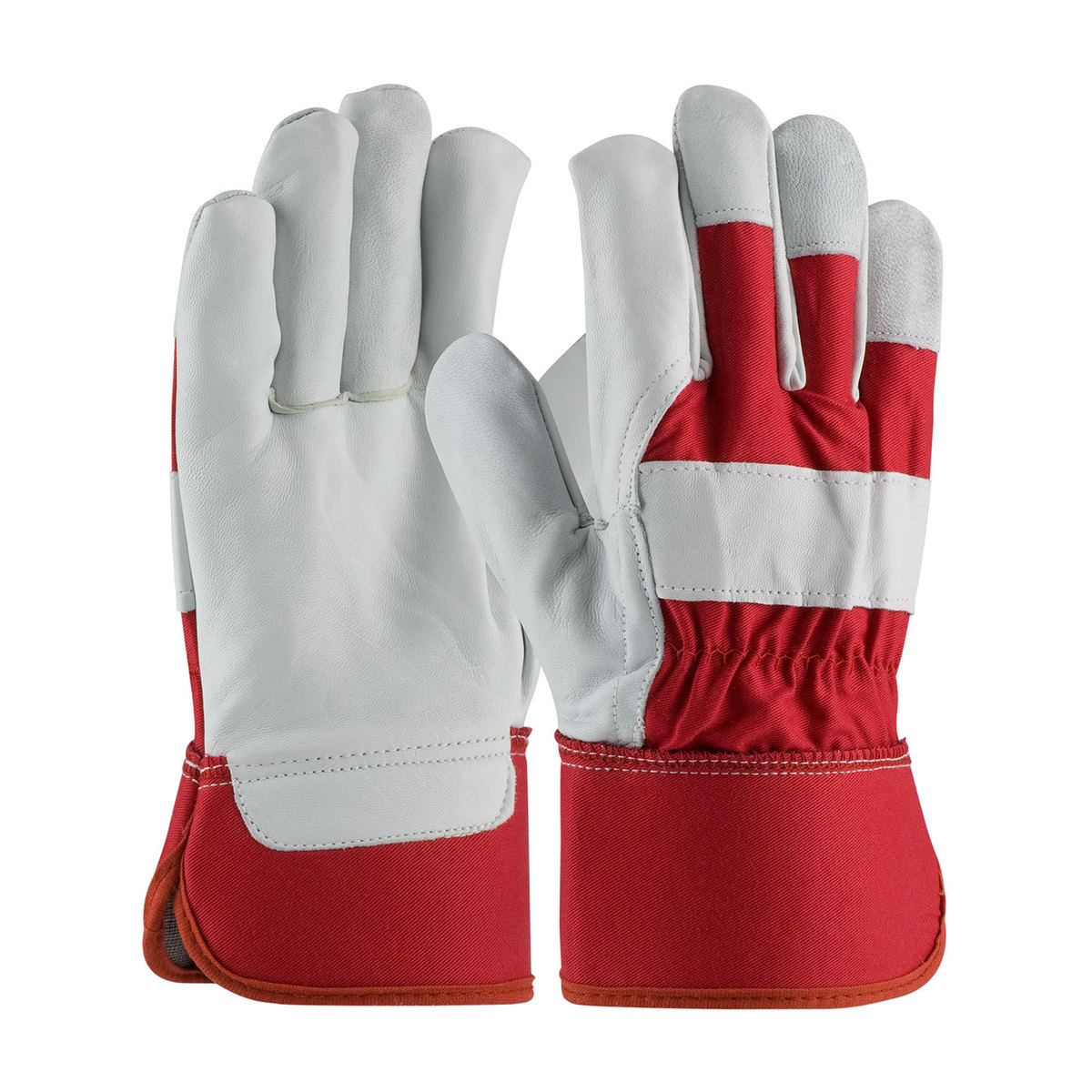 RADNOR® Large Goatskin Palm Gloves With Canvas Back And Safety Cuff