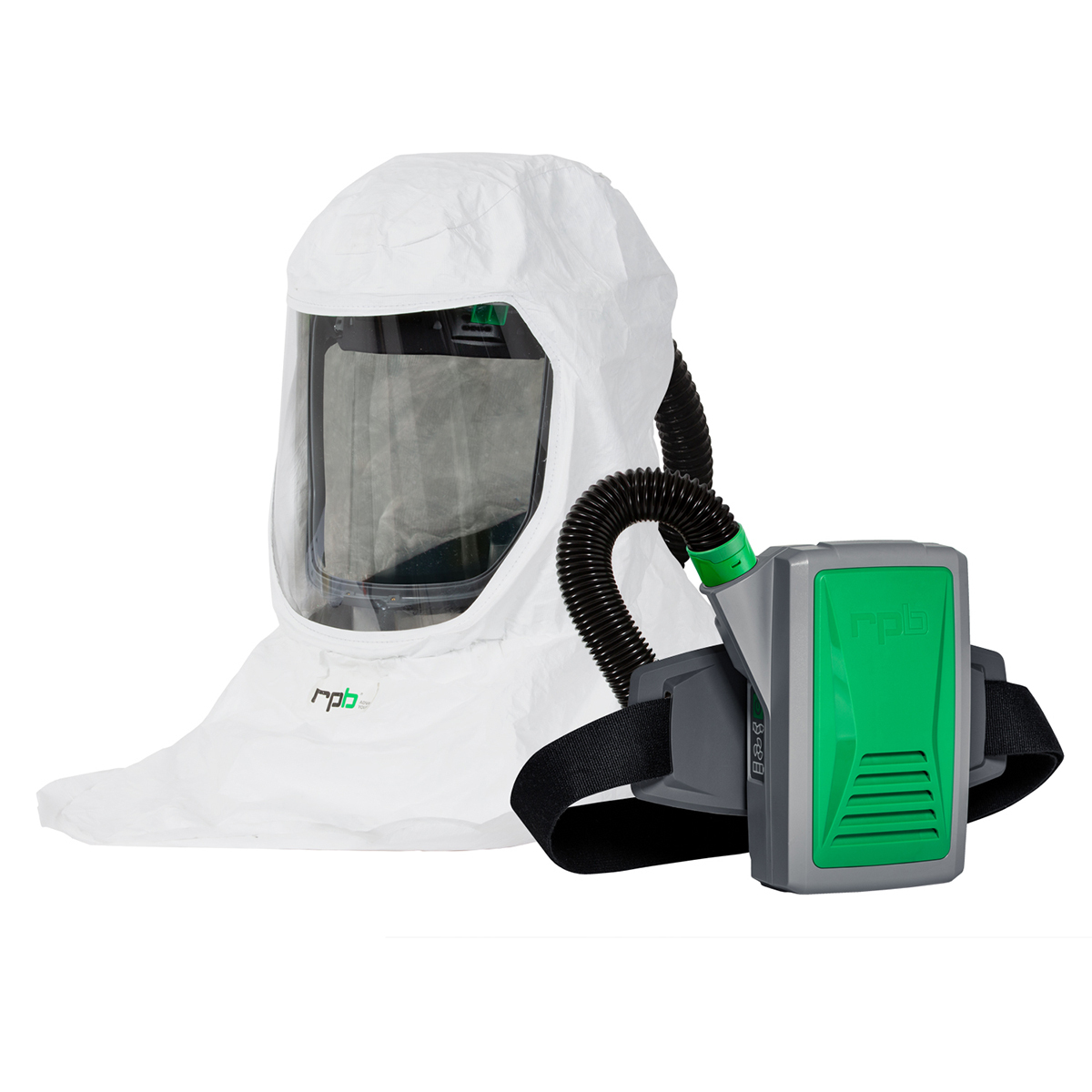 RPB® T-Link® Medium Painting/Healthcare Powered Air Purifying Respirator Kit With Tychem® 2000 Hood, Breathing Tube, And Lithium