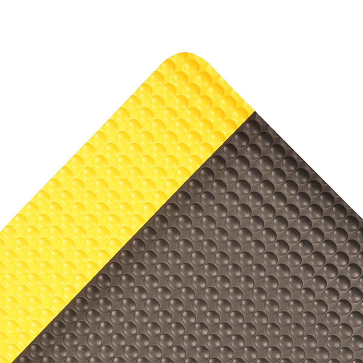 Superior Manufacturing 2' X 3' Black With Yellow Edge Vinyl NoTrax® Bubble Trax® Anti-Fatigue Floor Mat